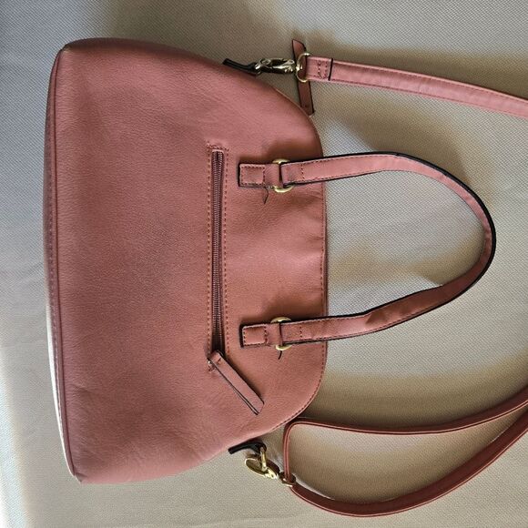 Nicole Miller Pink Purse Crossbody Wavy Front - Picture 9 of 16
